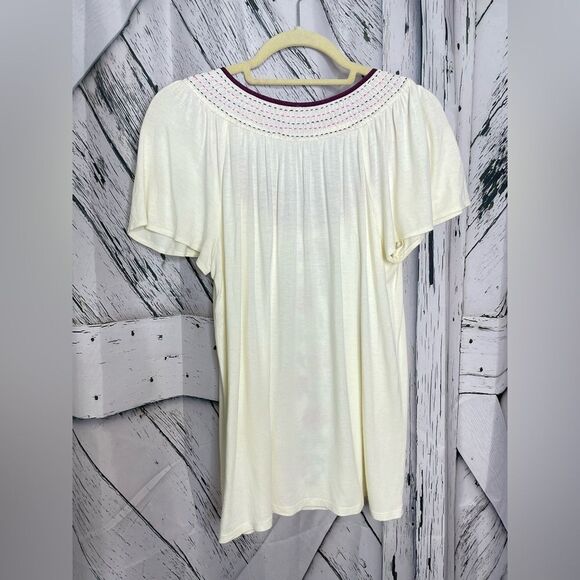 Anthropologie One September Embroidered Boho Peasant Blouse M - Picture 3 of 7